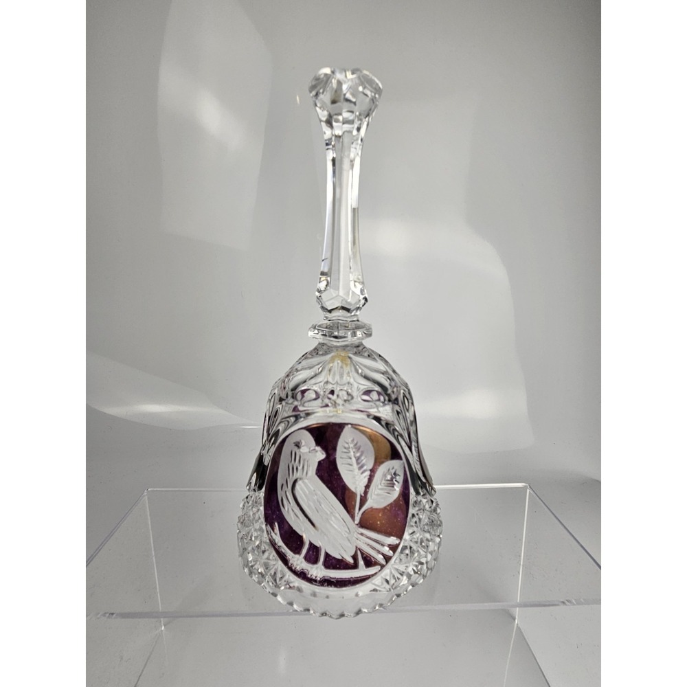 Hofbauer The Ruby Byrdes Collection Bleikristall Crystal Call Bell 7.75" Germany